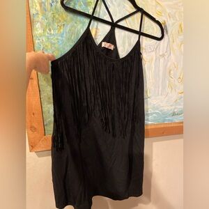 Willa brand fringe tank top or mini dress sz large
